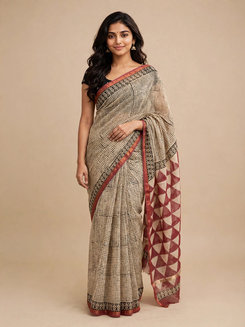 Kota Dhoria Handblock Sarees