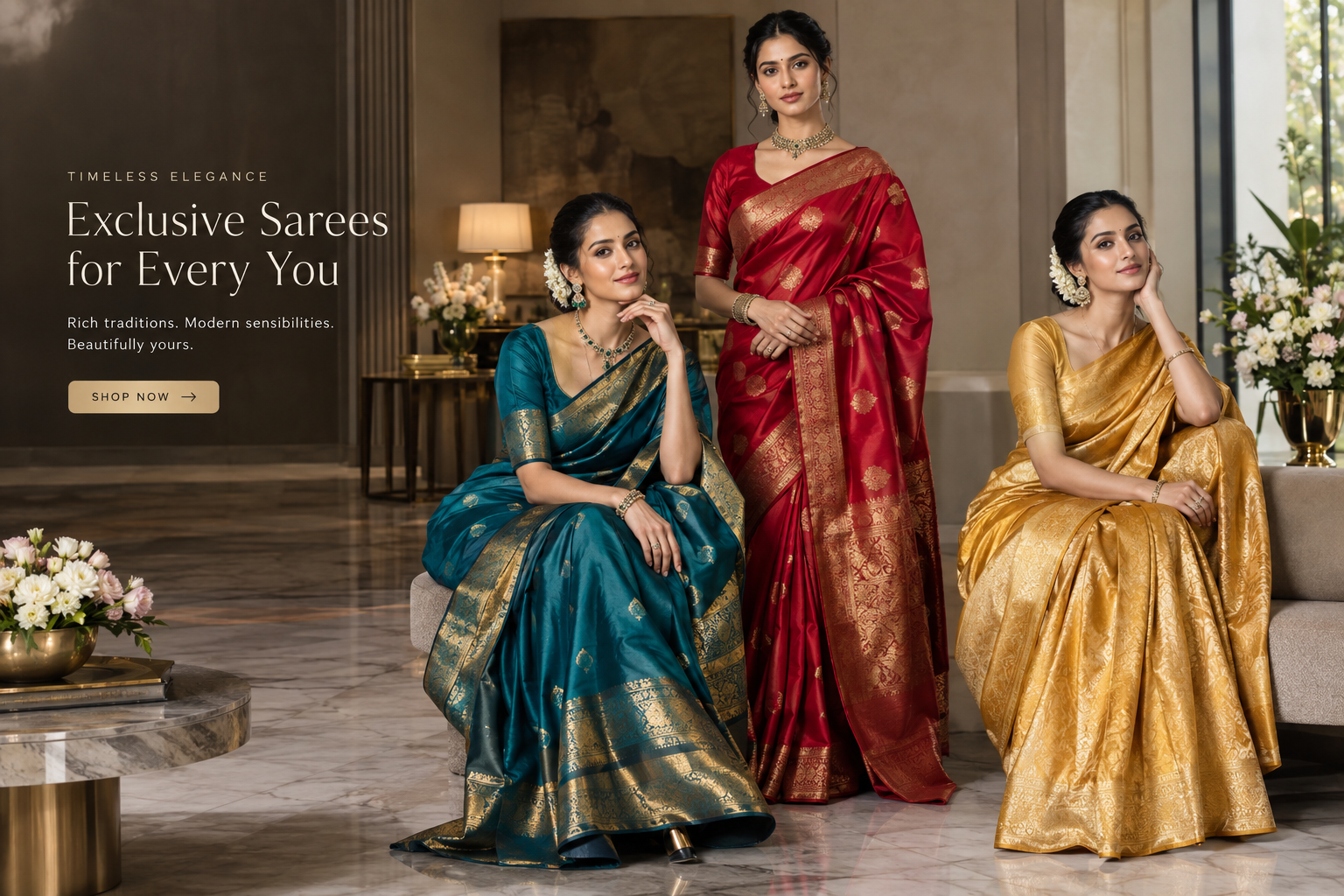 Modern Saree Store Hero Banner